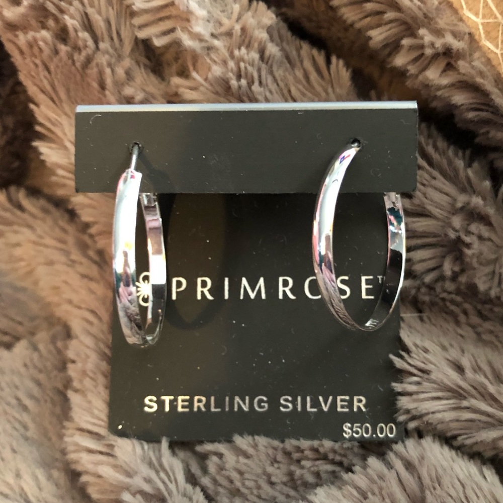 Primrose Silver Hoops! NEVER WORN